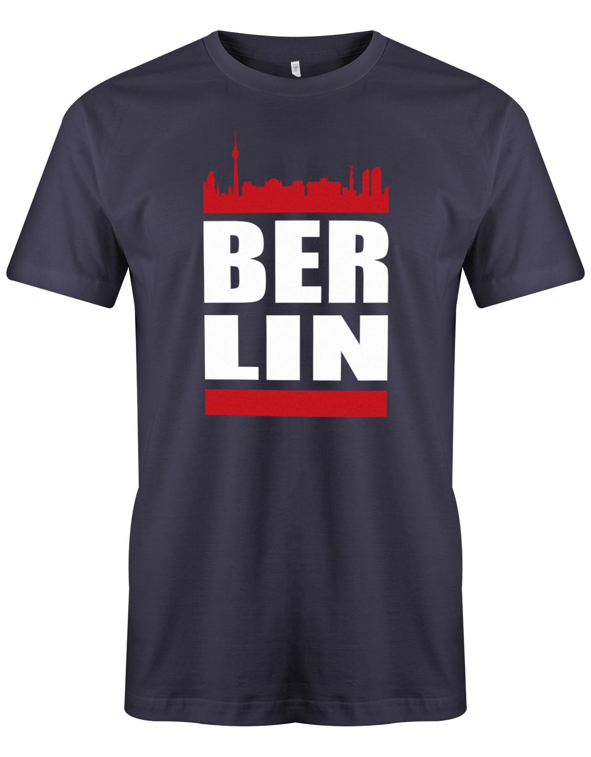 Berlin-Skyline-Berliner-Shirt-Herren-Navy