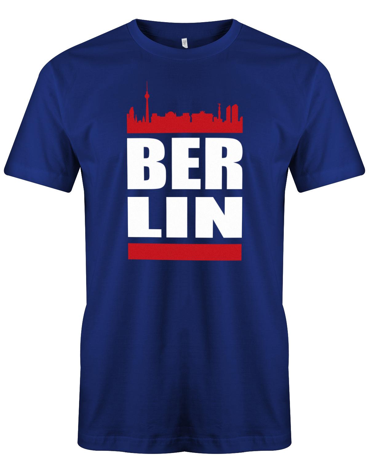 Berlin-Skyline-Berliner-Shirt-Herren-Royalblau