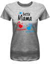 Beste-Mama-2-Kinder-Wusnchnamen-Damen-Shirt-Grau