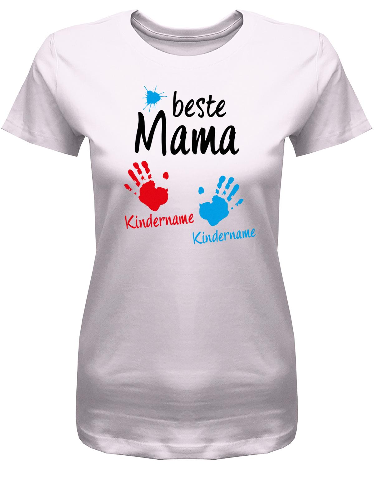 Beste-Mama-2-Kinder-Wusnchnamen-Damen-Shirt-Rosa