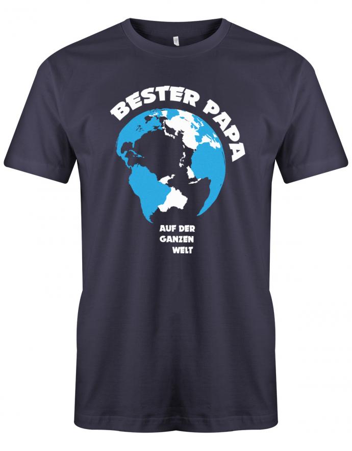Papa T-Shirt - Bester Papa auf der ganzen Welt Navy