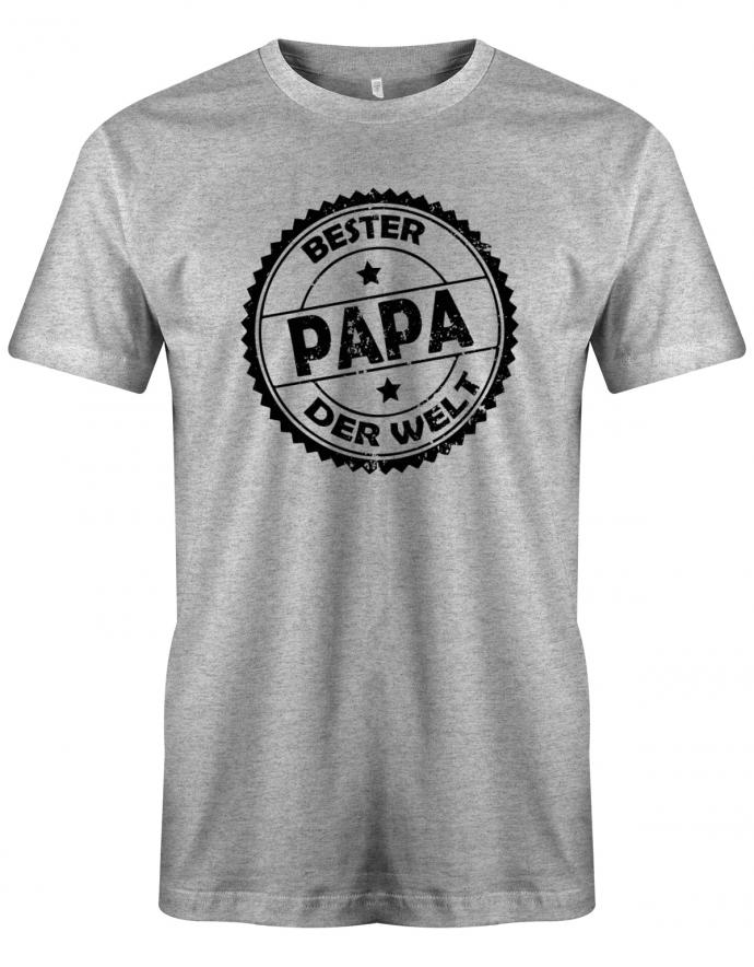 Papa T-Shirt - Bester Papa der Welt Stempel Grunge Grauu