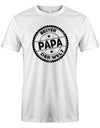 Papa T-Shirt - Bester Papa der Welt Stempel Grunge Weiss