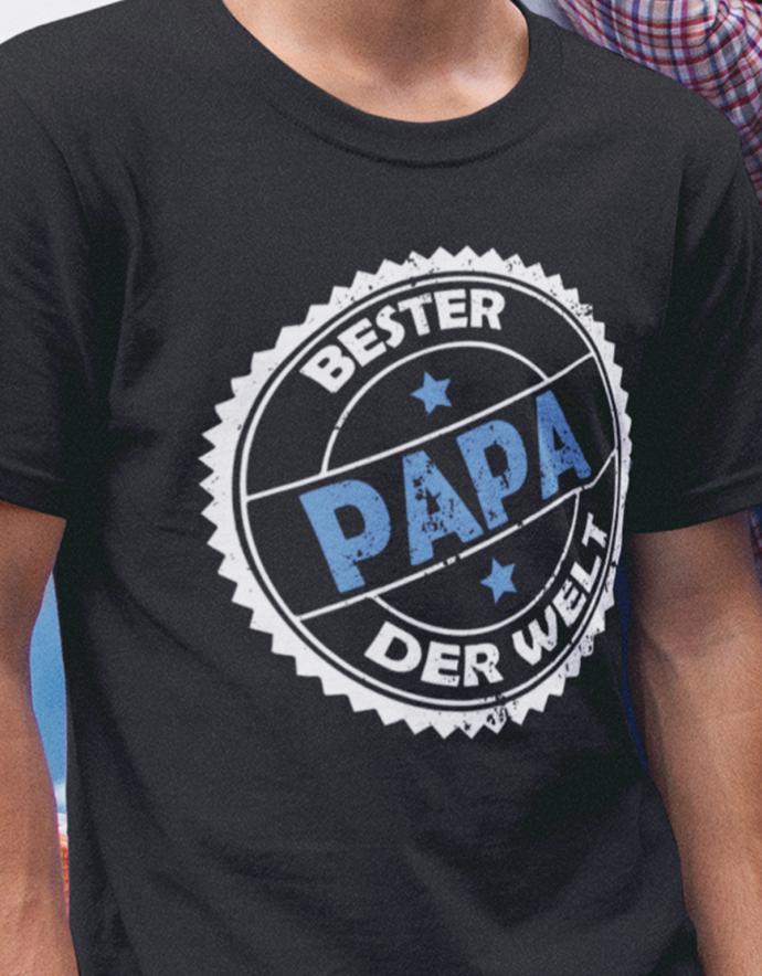 Papa T-Shirt - Bester Papa der Welt Stempel Grunge