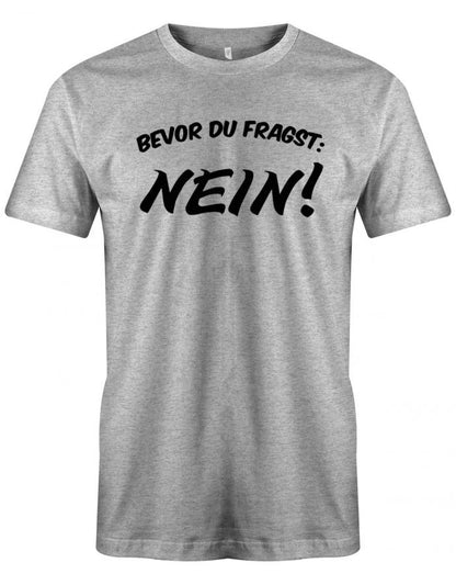 Bevor du Fragst Nein - Lustige Sprüche - Herren T-Shirt myShirtStore Grau