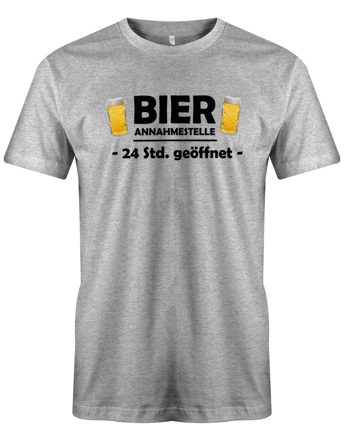 Bier-Annahmestelle-Herren-Shirt-Grau