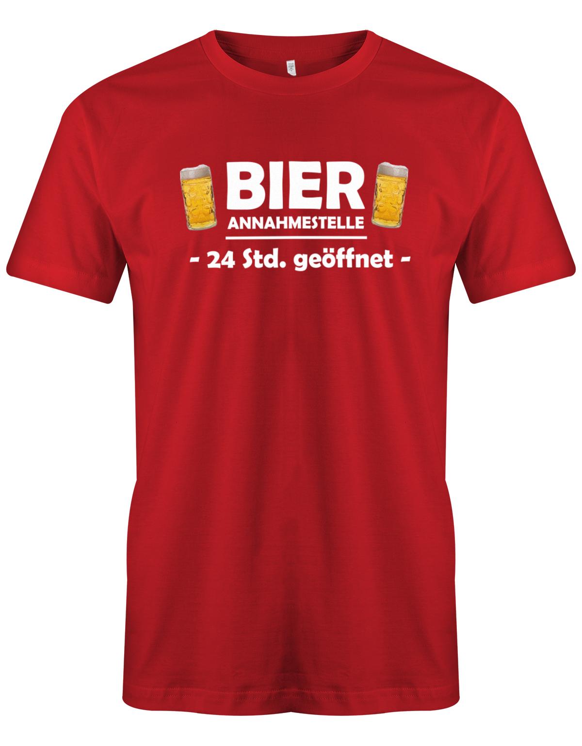 Bier-Annahmestelle-Herren-Shirt-Rot