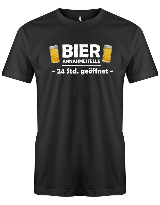 Bier-Annahmestelle-Herren-Shirt-Schwarz