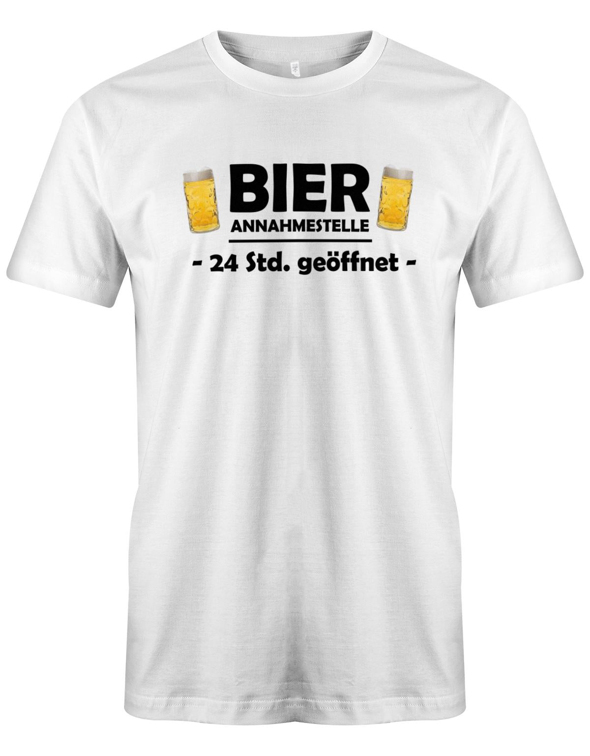 Bier-Annahmestelle-Herren-Shirt-Weiss