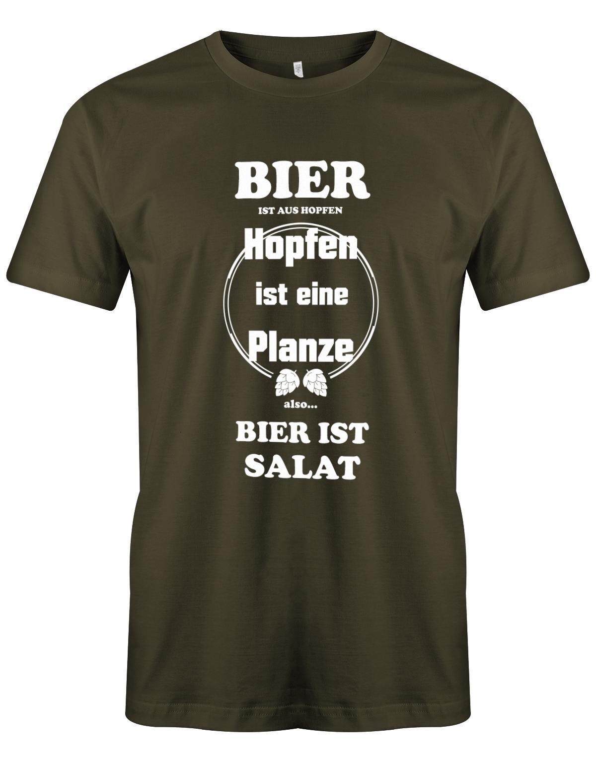 Bier-ist-aus-Hopfen-Hopfen-ist-eine-Pflanze-Bier-ist-Salat-herren-Shirt-Army