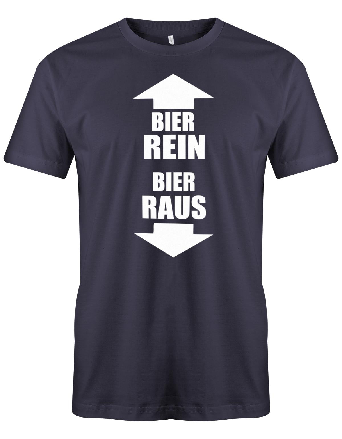 Bier-rein-Bier-raus-Bier-Shirt-Herren-Navy