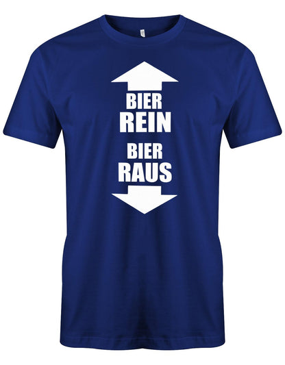 Bier-rein-Bier-raus-Bier-Shirt-Herren-Royalblau