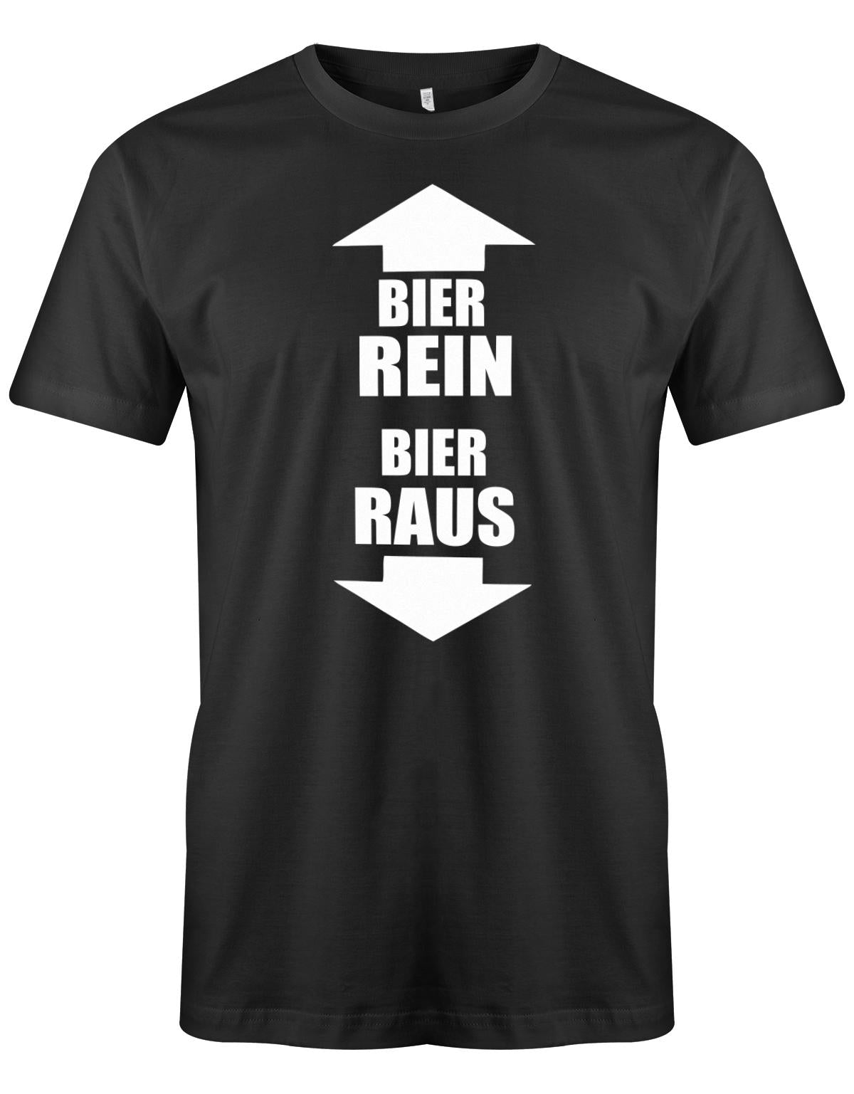 Bier-rein-Bier-raus-Bier-Shirt-Herren-Schwarz