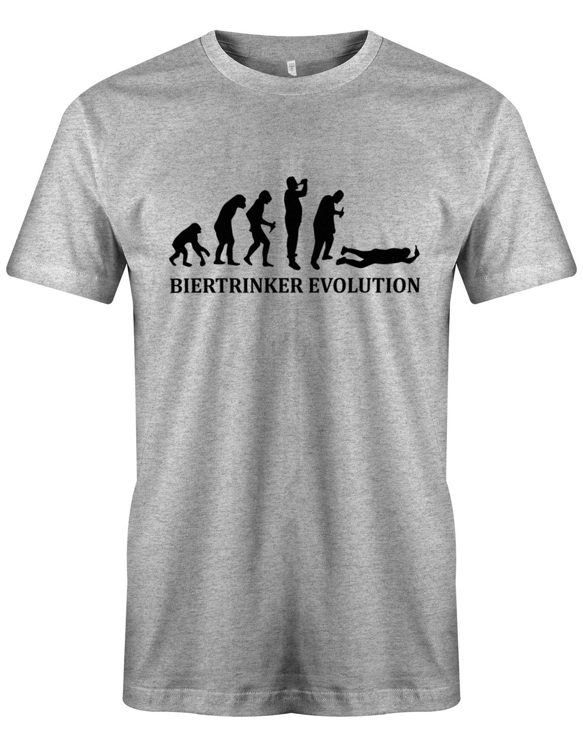 Biertrinker-Evolution-Herren-Shirt-Grau