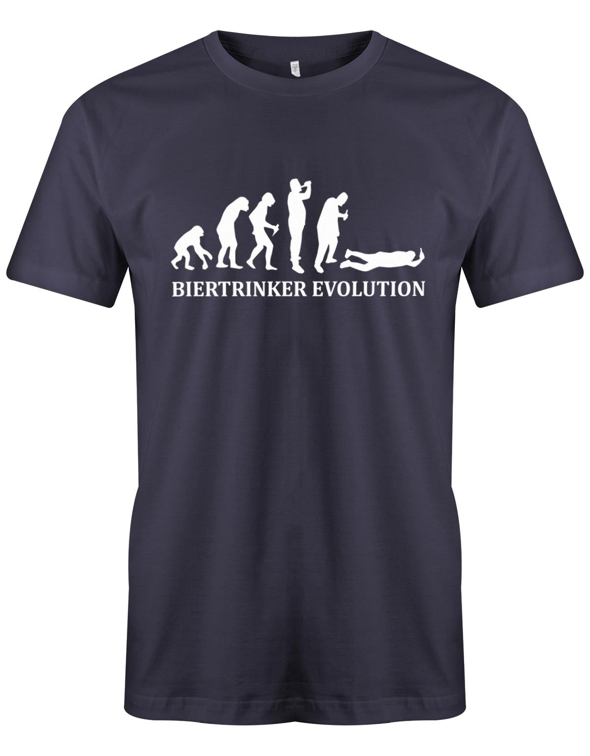 Biertrinker-Evolution-Herren-Shirt-Navy