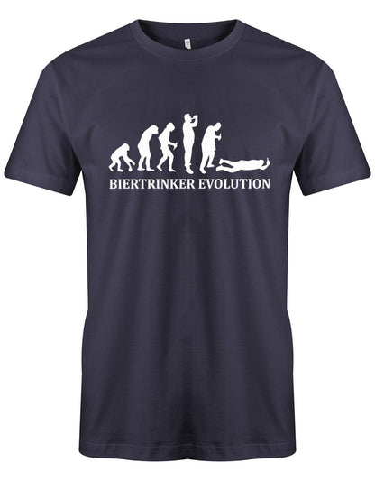 Biertrinker-Evolution-Herren-Shirt-Navy