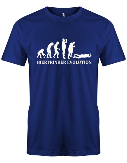 Biertrinker-Evolution-Herren-Shirt-Royalblau