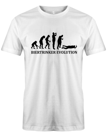 Biertrinker-Evolution-Herren-Shirt-Weiss