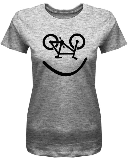 Biker-Smiley-Damen-Shirt-Grau