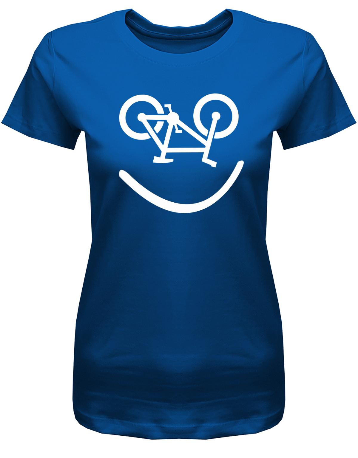 Biker-Smiley-Damen-Shirt-Royalblau
