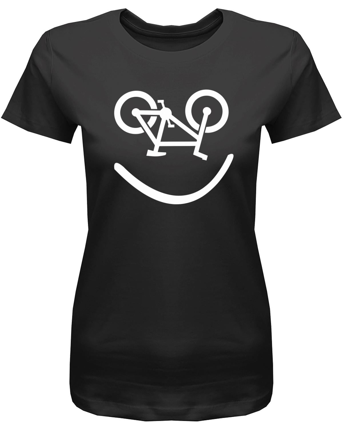 Biker-Smiley-Damen-Shirt-SChwarz