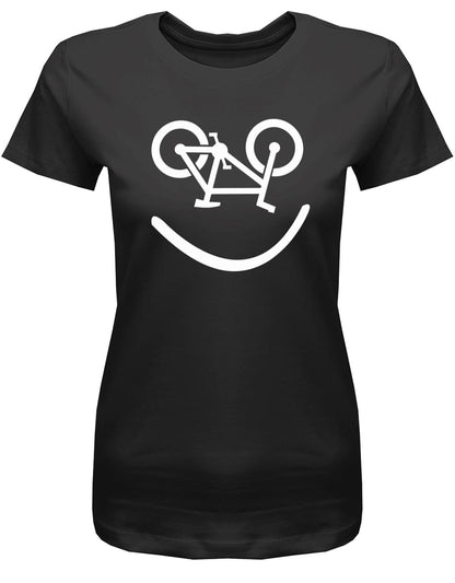 Biker-Smiley-Damen-Shirt-SChwarz