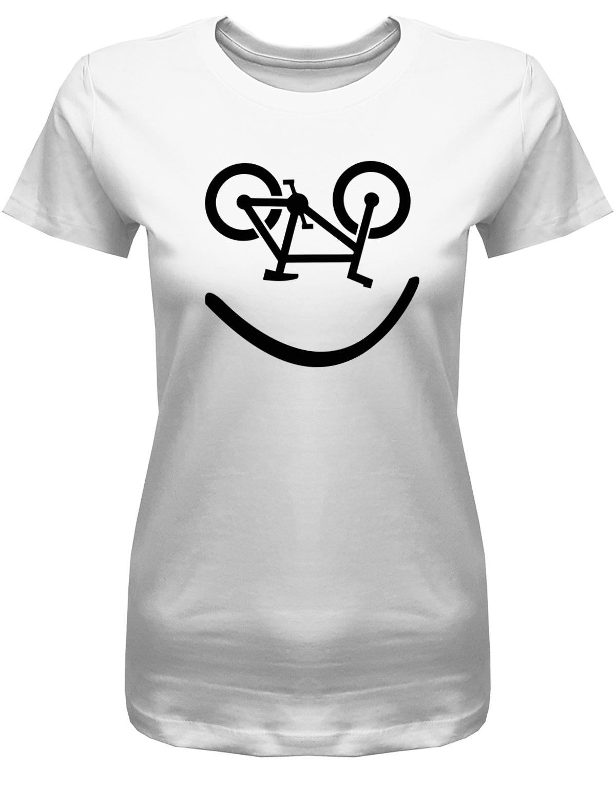 Biker-Smiley-Damen-Shirt-Weiss