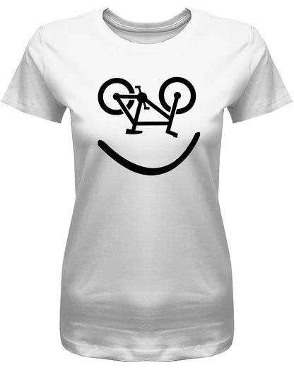 Biker-Smiley-Damen-Shirt-Weiss