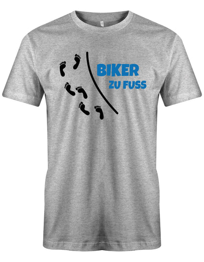 Biker-Zu-Fuss-Herren-Shirt-Grau