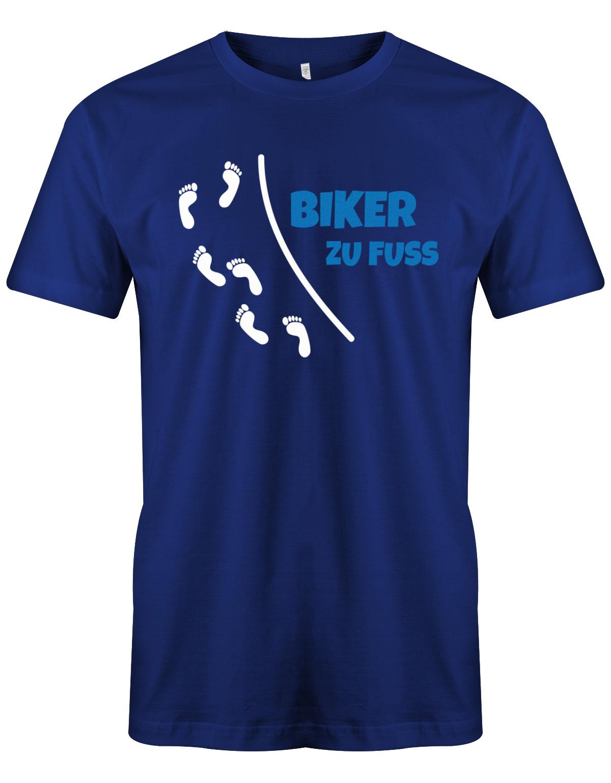 Biker-Zu-Fuss-Herren-Shirt-Royalblau