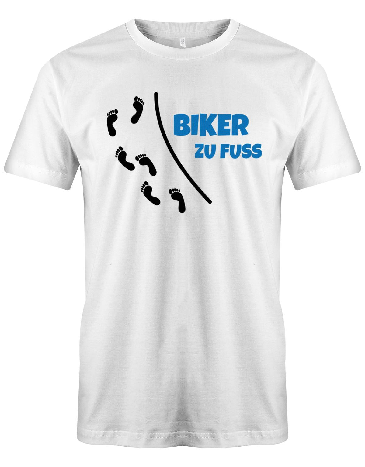 Biker-Zu-Fuss-Herren-Shirt-Weiss