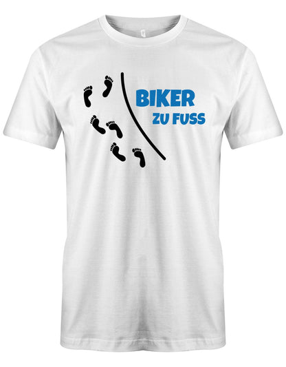 Biker-Zu-Fuss-Herren-Shirt-Weiss