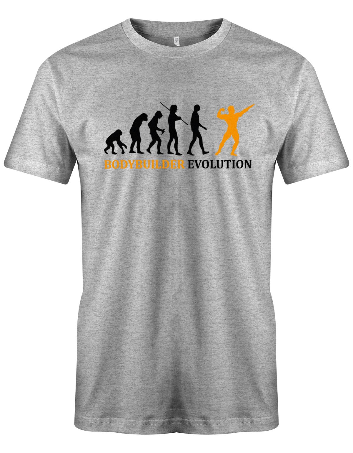 Bodybuilder-Evolution-Herren-Shirt-Grau