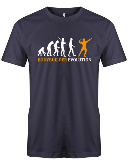 Bodybuilder-Evolution-Herren-Shirt-Navy