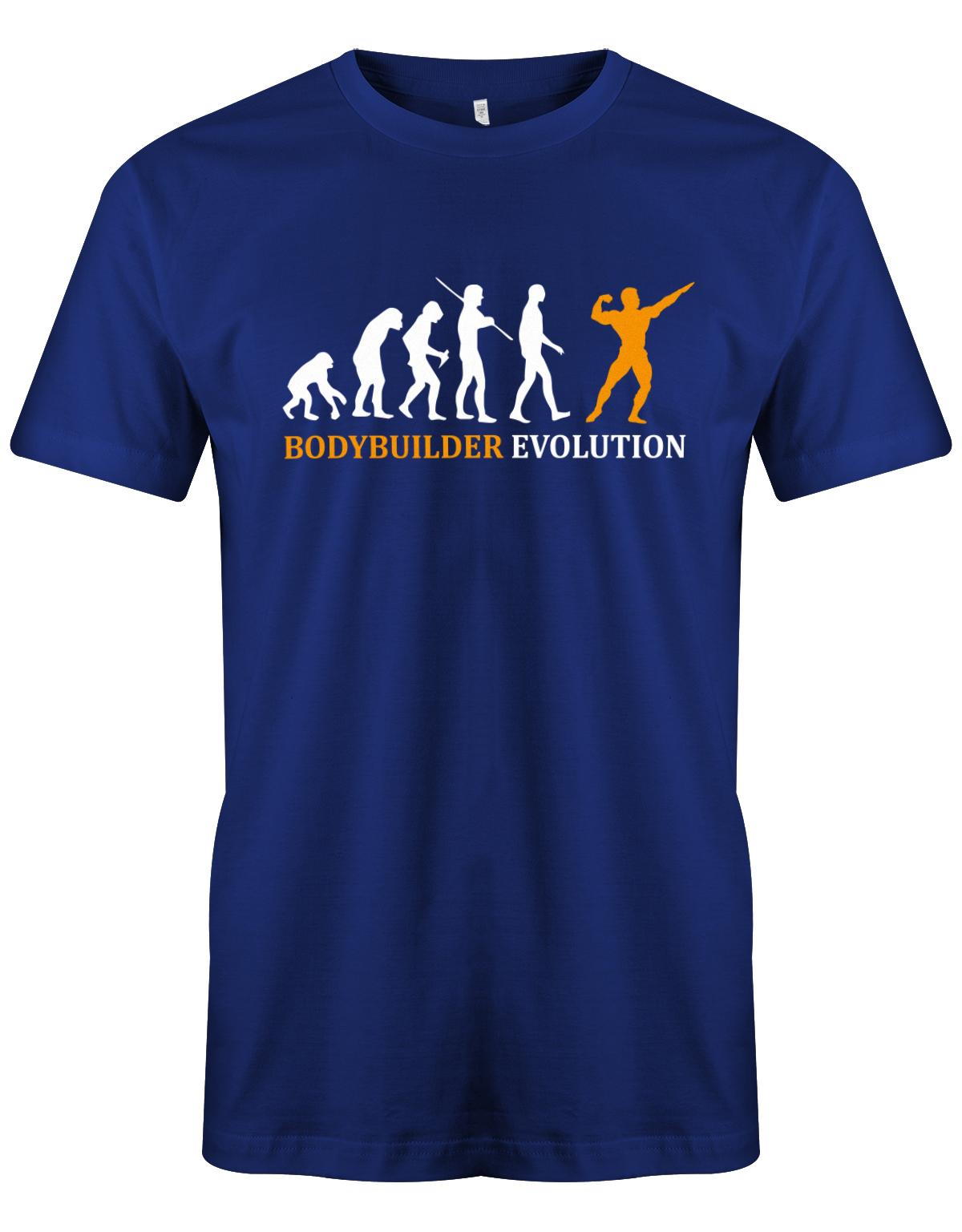 Bodybuilder-Evolution-Herren-Shirt-Royalblau