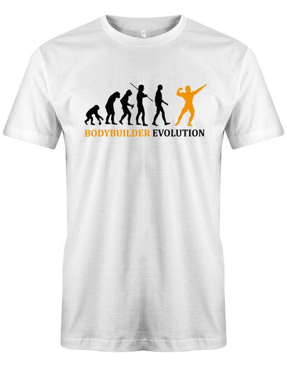 Bodybuilder-Evolution-Herren-Shirt-Weiss
