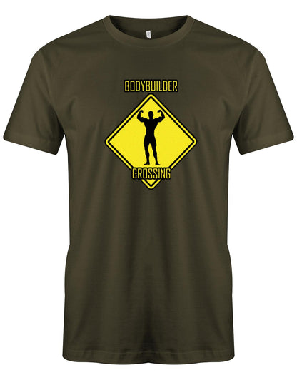 Bodybuilder-crossing-Herren-Shirt-Army