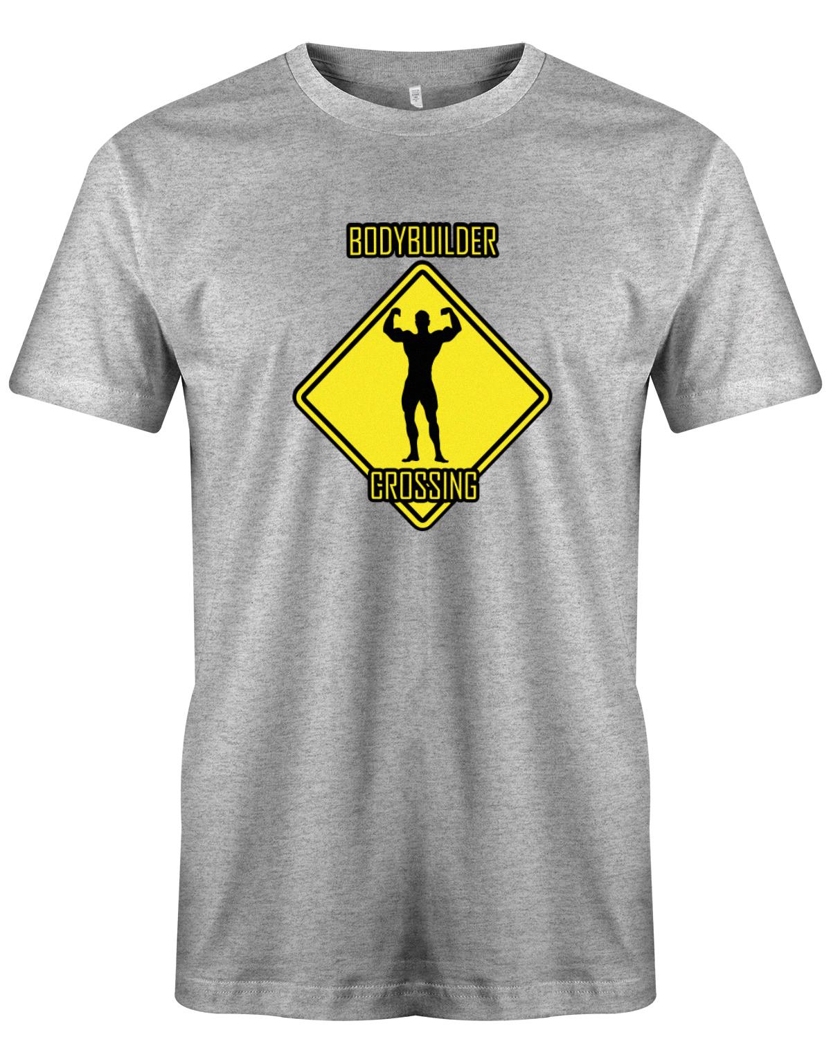 Bodybuilder-crossing-Herren-Shirt-GRau