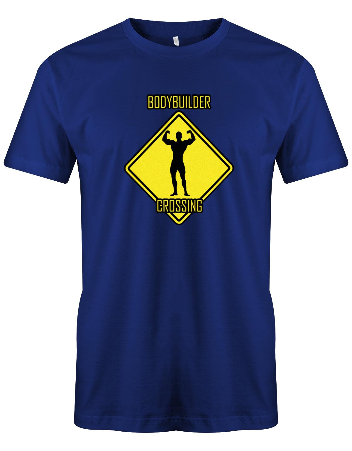 Bodybuilder-crossing-Herren-Shirt-Royalblau