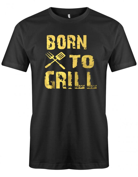 Born-to-grill-Griller-Shirt-Herren-Shirt-Schwarz