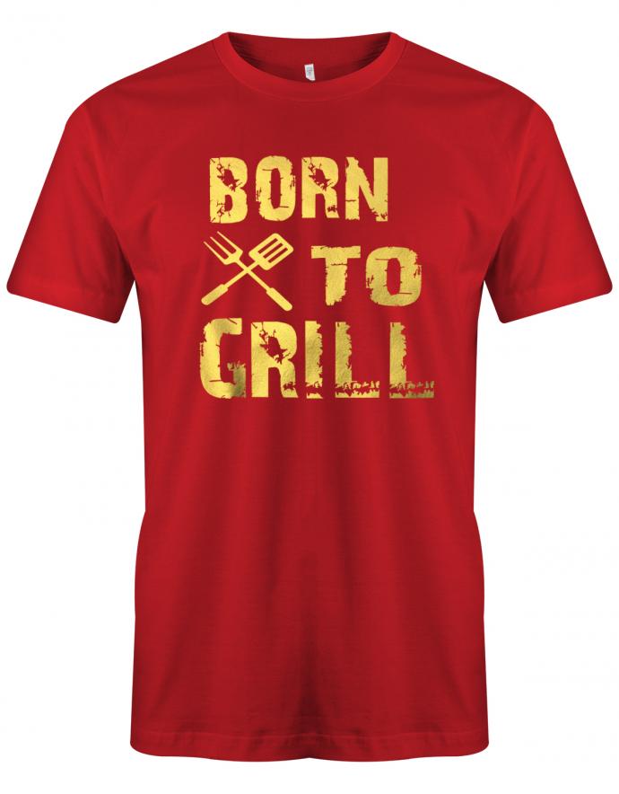 Born-to-grill-Griller-Shirt-Herren-Shirt-rot