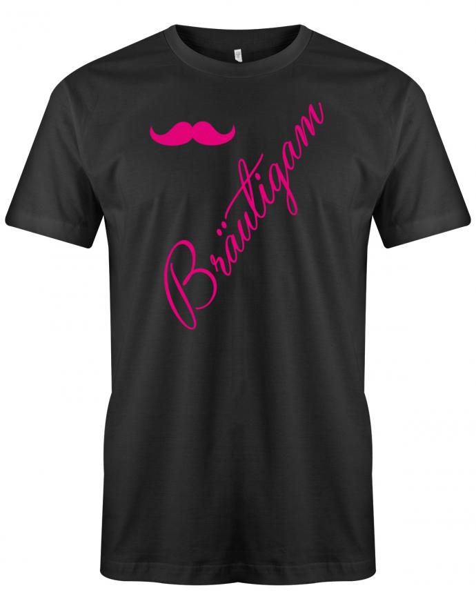 Br-utigam-Herren-Shirt-Schwarz-Pink