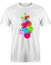 Bunter-Smiley-Haufen-Herren-Shirt-Weiss