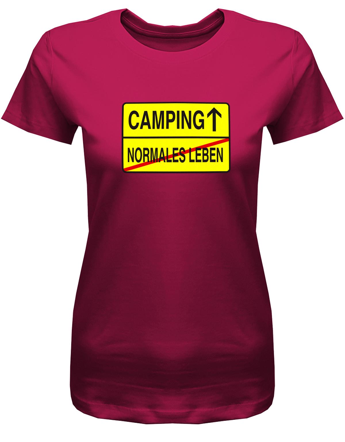 Camping-Normales-leben-Ortschild-Damen-Camping-Shirt-Sorbet