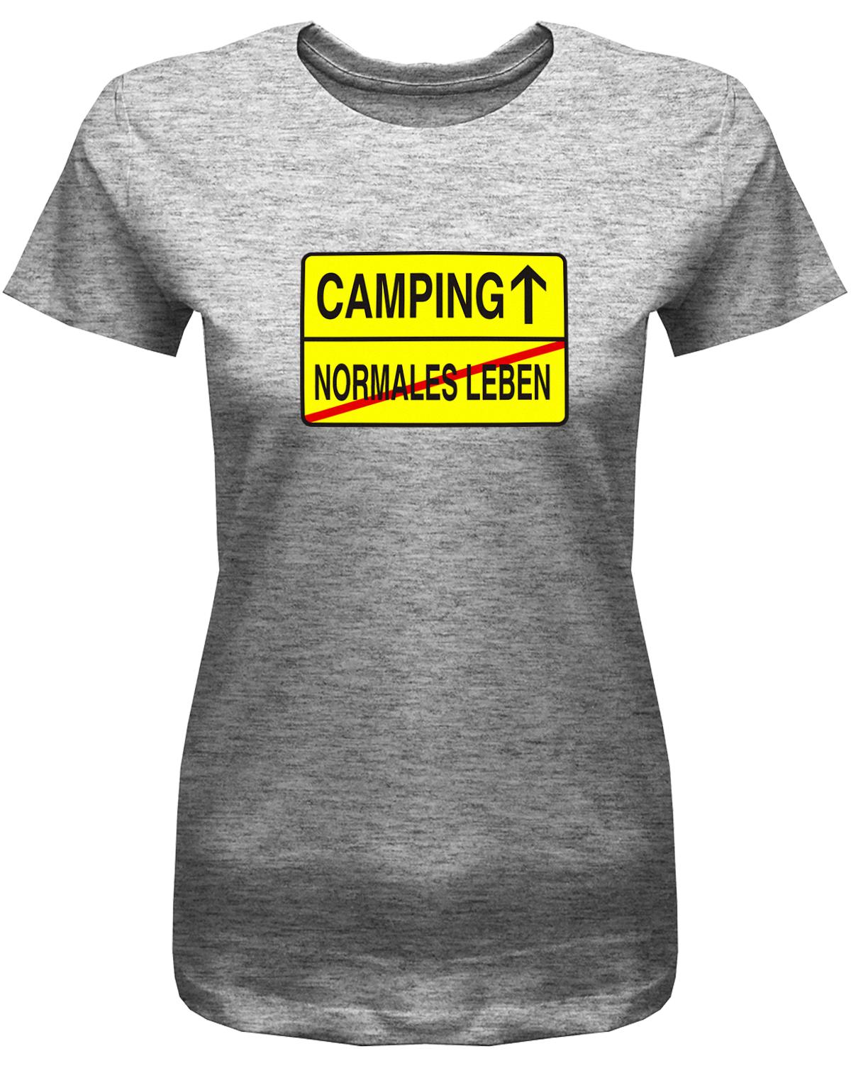 Camping-Normales-leben-Ortschild-Damen-Camping-Shirt-grau