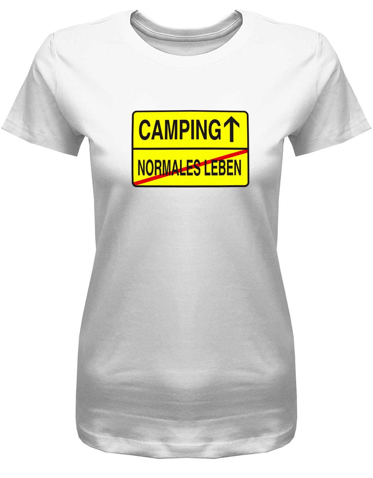 Camping-Normales-leben-Ortschild-Damen-Camping-Shirt-weiss