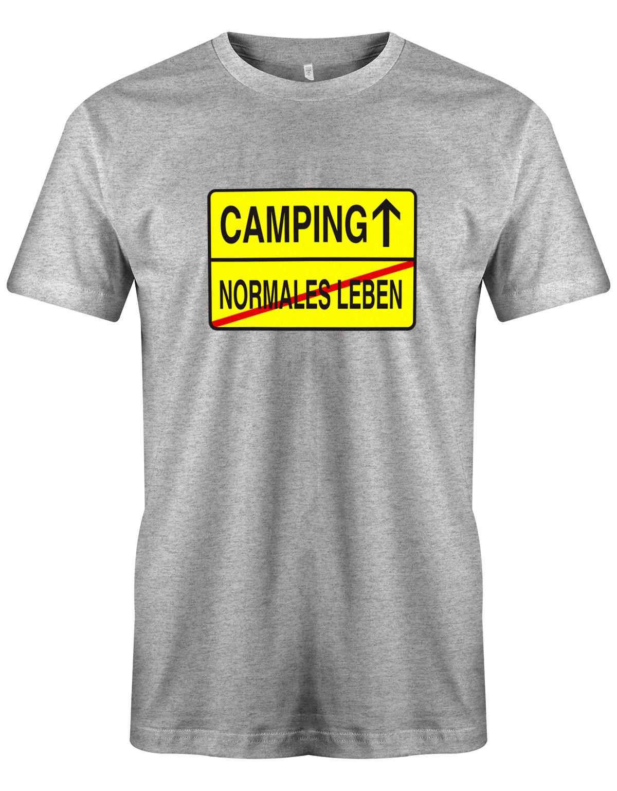 Camping-Normales-leben-Ortschild-herren-Camping-Shirt-Grau