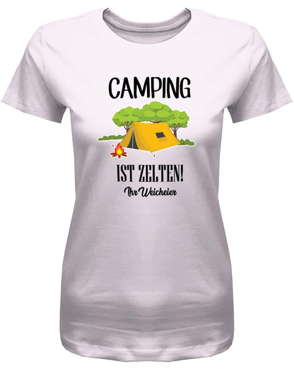 Camping-ist-Zelten-Ihr-Weicheier-Damen-Shirt-rosa