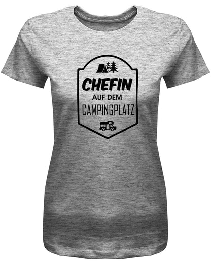 Chefin-auf-dem-Campingplatz-Damen-Shirt-Grau