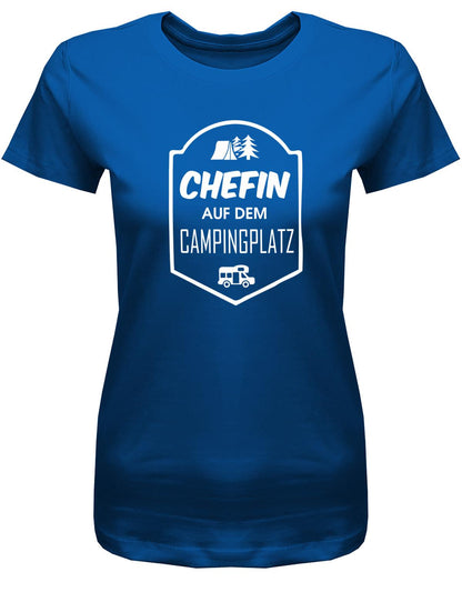 Chefin-auf-dem-Campingplatz-Damen-Shirt-Royalblau